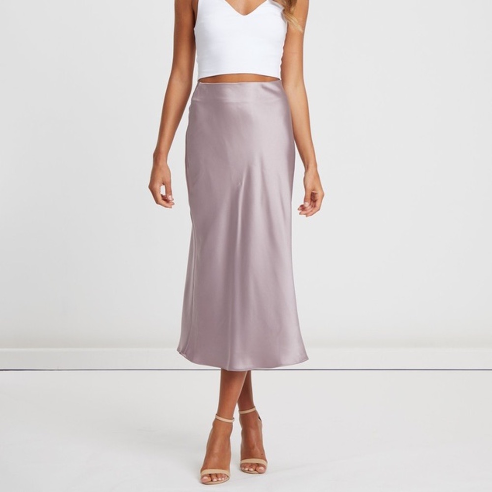 ▪️Rachel Zoe▪️ Desert Blush Satin Midi Skirt
